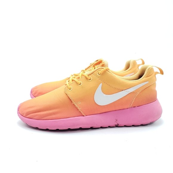Womens Nike Rosherun Print Atomic Mango White Pink Glow Rare Sz 6.5 599432-801 - Picture 2 of 9